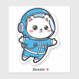 Cute Astronaut Cat Kawaii Sticker 6x6