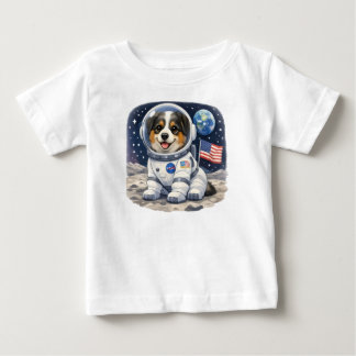 Cute Astronaut Puppy Kids Design – Space Adventure Baby T-shirt