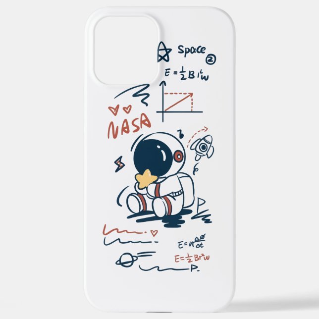  Cute Astronaut Space Cartoon iPhone Case Hülle (Rückseite)