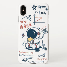  Cute Astronaut Space Cartoon iPhone XS Max Case Hülle