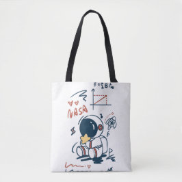Cute Astronaut Space Cartoon Tote Bag