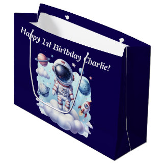 cute astronaut space Gift Bag Große Geschenktüte