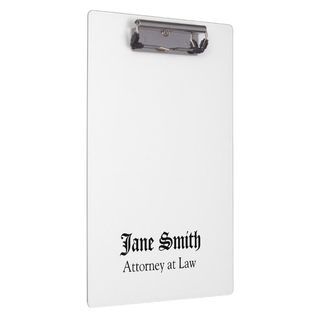 Cute Attorney at Law Personalized Name Clipboard  Klemmbrett (Rechts)
