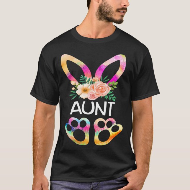 Cute Aunt Bunny Tie Dye Print  Family Easter Day A T-Shirt (Vorderseite)