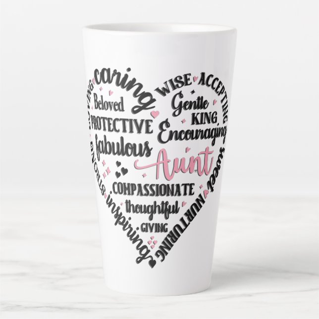 Cute Aunt Heart Mug Milchtasse (Vorderseite)