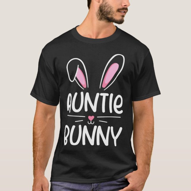 Cute Auntie Bunny Happy Easter Day Men Women Match T-Shirt (Vorderseite)