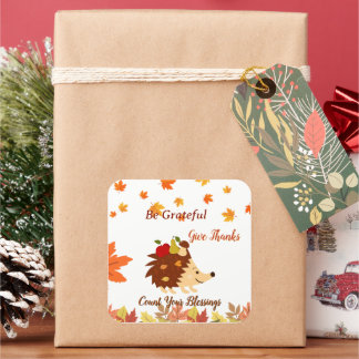 Cute Autumn Hedgehog Fall Harvest Sticker