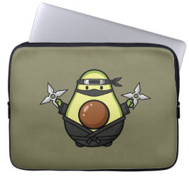 Cute Avocado Ninja Shuriken Warrior Illustration Laptopschutzhülle