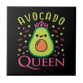 Cute Avocado Queen with Heart Keto Girl Cooking  Fliese