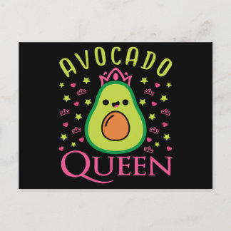 Cute Avocado Queen with Heart Keto Girl Cooking Postkarte
