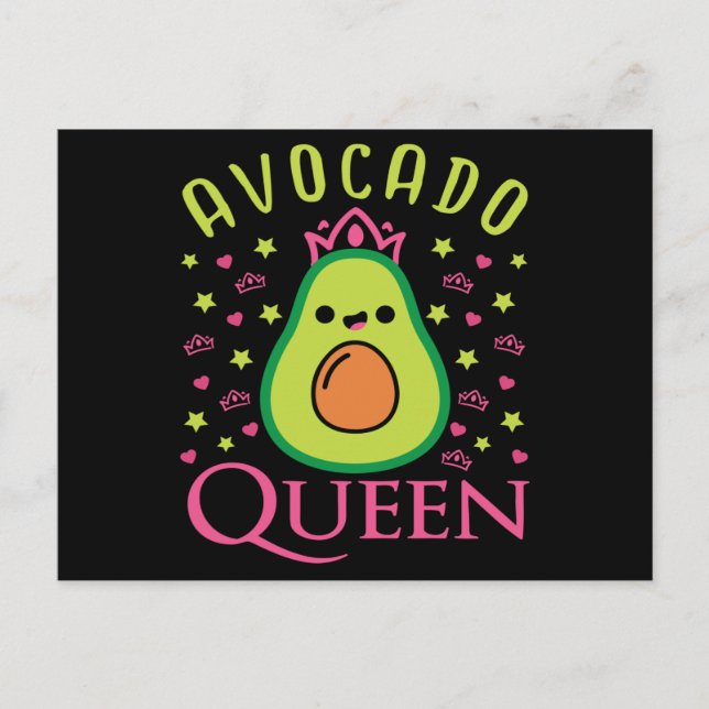 Cute Avocado Queen with Heart Keto Girl Cooking  Postkarte (Vorderseite)