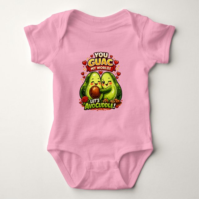 Cute Avocado Valentine’s Love Design, kawaii Love Baby Strampler (Vorderseite)