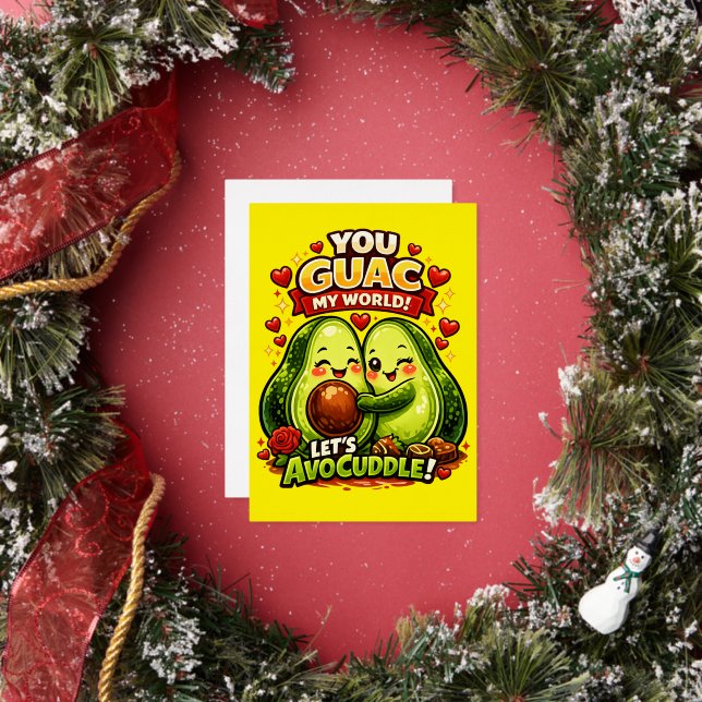 Cute Avocado Valentine’s Love Design, kawaii Love Folieneinladung (Insitu)