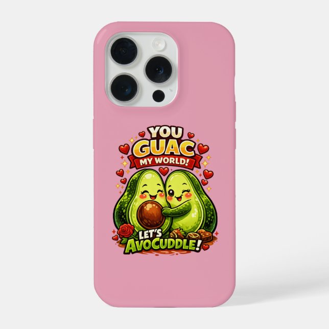 Cute Avocado Valentine’s Love Design, kawaii Love iPhone Hülle (Rückseite)