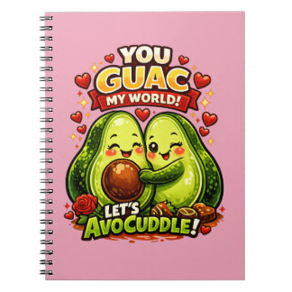 Cute Avocado Valentine’s Love Design, kawaii Love Notizblock