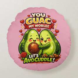 Cute Avocado Valentine’s Love Design, kawaii Love Rundes Kissen