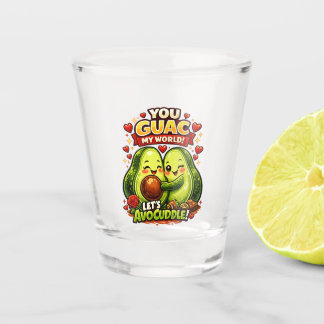 Cute Avocado Valentine’s Love Design, kawaii Love Schnapsglas