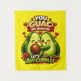 Cute Avocado Valentine’s Love Design, kawaii Love Wandteppich