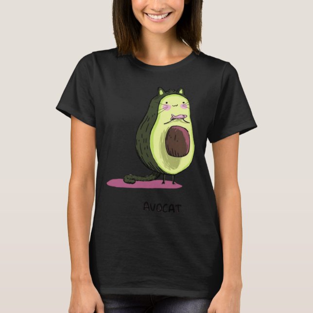 Cute Avocat Avocado Pink Cat Kitten Pun Healthy Ve T-Shirt (Vorderseite)