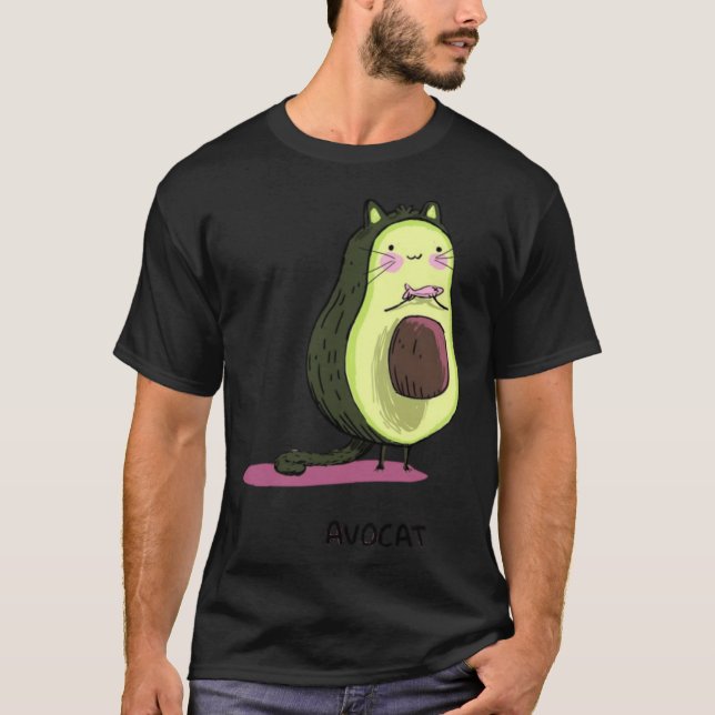 Cute Avocat Avocado Pink Cat Kitten Pun Healthy Ve T-Shirt (Vorderseite)