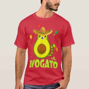 Cute Avogato Cat Avocado Kitten Vegetarians Cinco T-Shirt