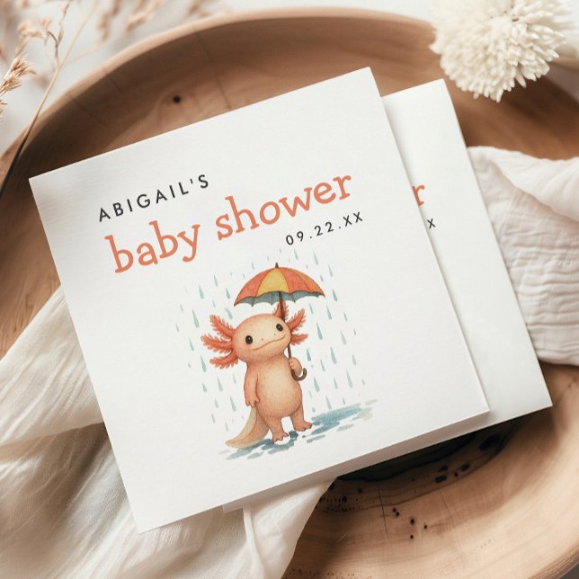 Cute Axolotl Baby Shower Serviette (Von Creator hochgeladen)