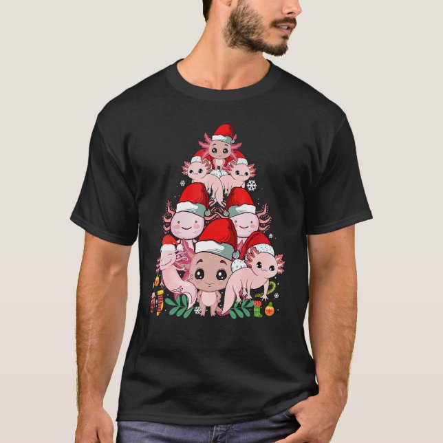 Cute Axolotl Christmas Tree For Axolotl  Xmas Pjs T-Shirt (Vorderseite)