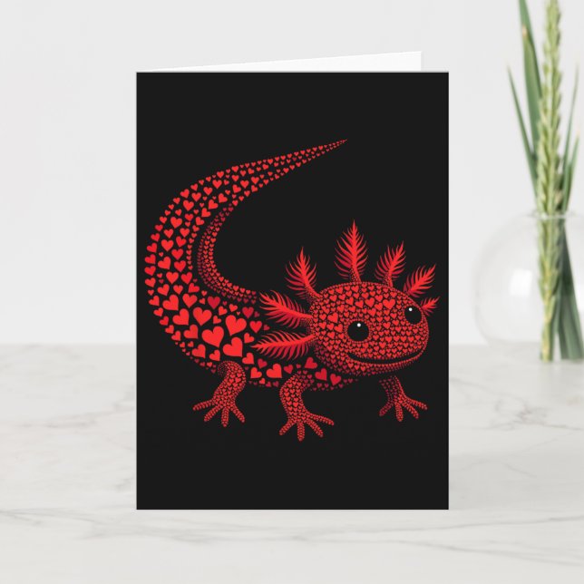 Cute Axolotl Heart Kids Mens Womens Valentine Axol Karte (Vorderseite)