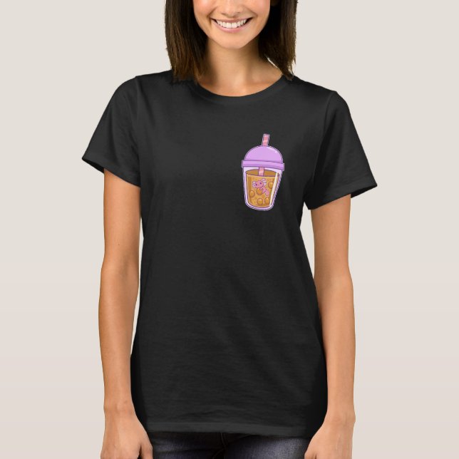 Cute Axolotl In Boba Tea T-Shirt (Vorderseite)