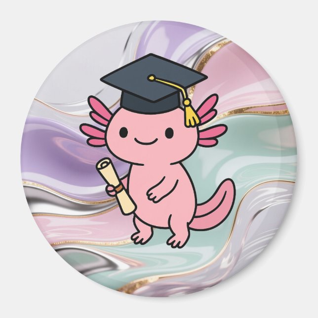 Cute Axolotl Magnets – Kawaii Aquatic Animal Decor Magnet (Vorne)