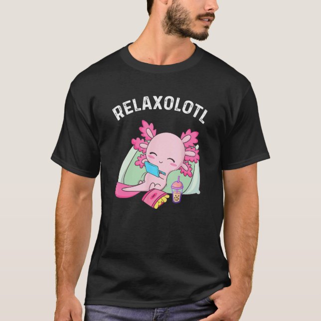 Cute Axolotl  Mexican Salamander Relaxolotl 3 T-Shirt (Vorderseite)