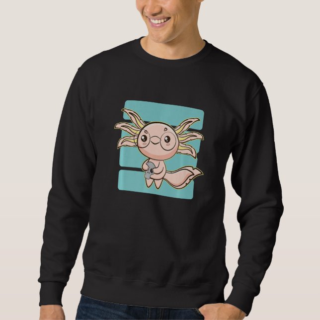 Cute Axolotl Pet Ambystoma Mexicanum Walking Fish  Sweatshirt (Vorderseite)