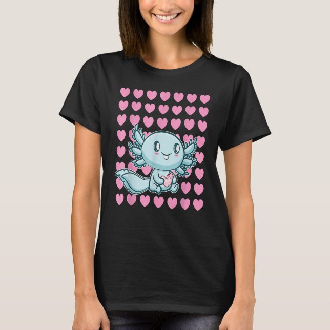 Cute Axolotl Valentine's Day I Love You Alotl Walk T-Shirt (Vorderseite)