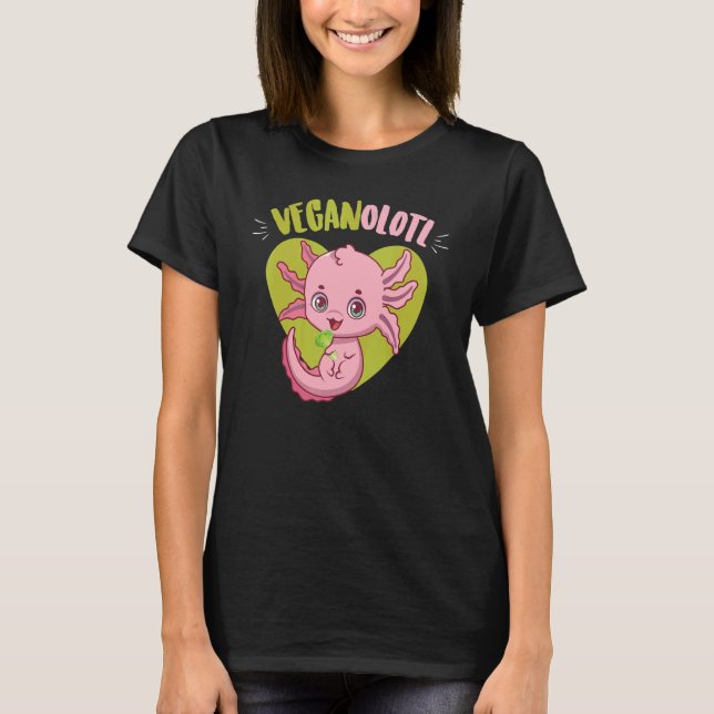 Cute Axolotl Vegan Diet Veganolotl   Plant Based D T-Shirt (Vorderseite)