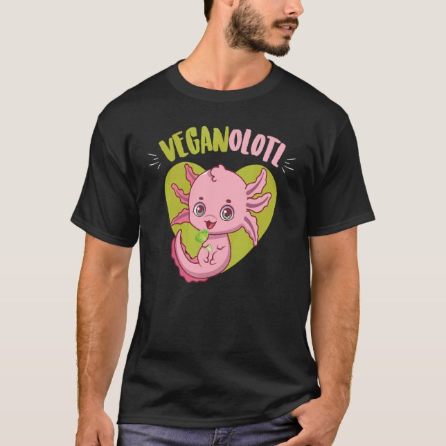 Cute Axolotl Vegan Diet Veganolotl   Plant Based D T-Shirt (Vorderseite)