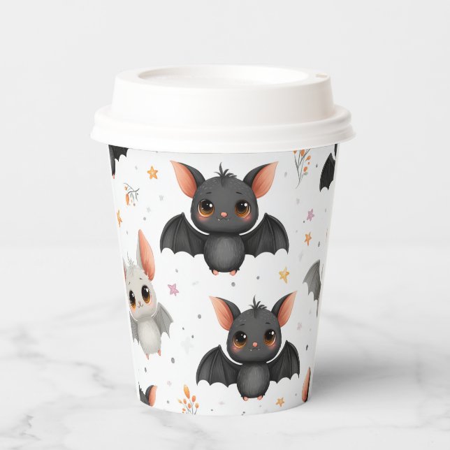 Cute Baby Bats Halloween Paper Cups Pappbecher (Vorderseite)