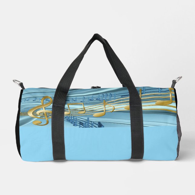 Cute Baby Blue Musical Notes Duffle Bag (Vorderseite)