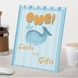 Cute Baby Blue Whale 1st Birthday Cards & Gifts Sockelschild