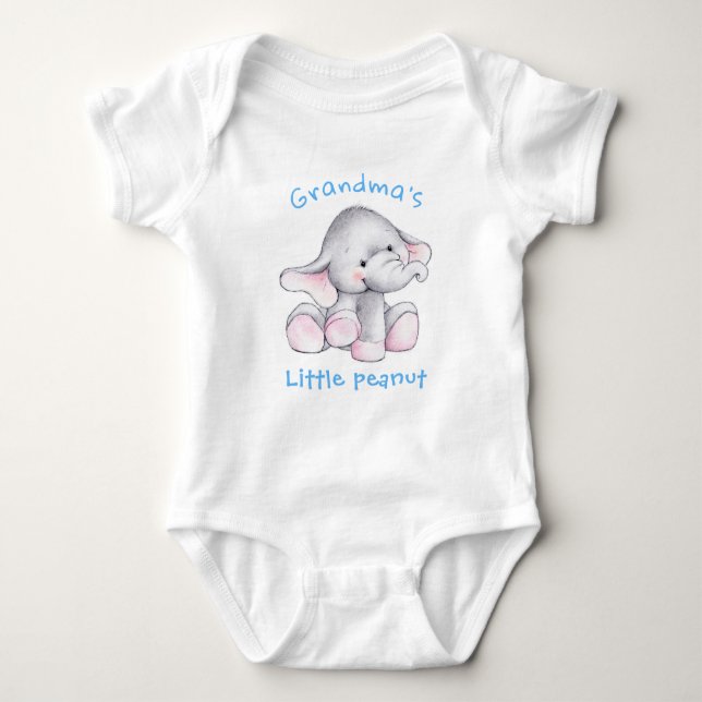Cute Baby Boy Elephant Little Peanut Baby Bodysuit Baby Strampler (Vorderseite)