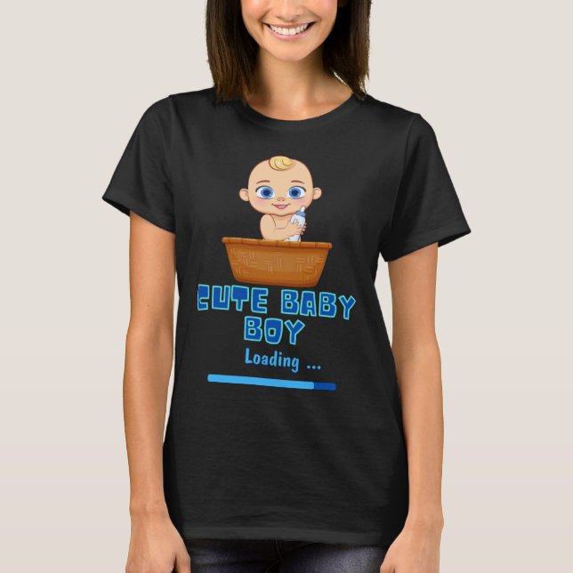 Cute Baby Boy Loading Gender Party Pregnancy It s  T-Shirt (Vorderseite)