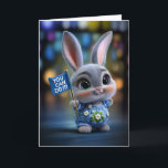 Cute Baby Bunny in Blue Overalls "You Can Do It" Karte<br><div class="desc">This adorable encouragement card features a fluffy gray baby bunny dressed in embroidered blue overalls, proudly holding a tiny “You Can Do It!” flag. Set against soft, colorful lights, this design delivers a warm, uplifting message perfect for anyone facing a challenge or needing a boost. Sweet, inspiring, and irresistibly cute...</div>
