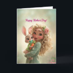 Cute Baby Bunny with Carrot Happy Mother’s Day Karte<br><div class="desc">A sweet and whimsical Mother’s Day greeting card featuring a loving mom holding an adorable baby bunny with a carrot and pacifier. With soft spring colors, delicate flowers, and charming storybook-style illustration, this heartwarming design celebrates the nurturing love and joy that make mothers so special. A perfect card for sharing...</div>