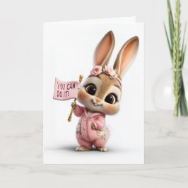 Cute Baby Bunny With Rose Crown Encouragement Karte