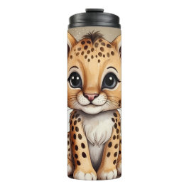 Cute Baby Cheetah Watercolor Illustration  Thermosbecher