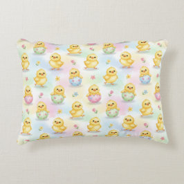 Cute Baby Chick Watercolor Easter Dekokissen