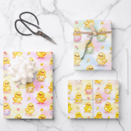 Cute Baby Chick Watercolor Easter Geschenkpapier Set