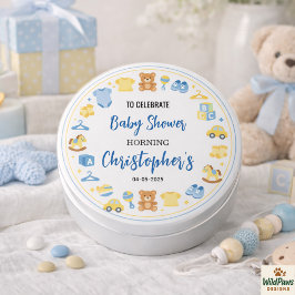 Cute Baby Clothes & Toys Boy Baby Shower Button