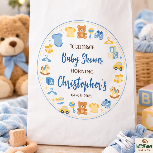Cute Baby Clothes & Toys Boy Baby Shower Geschenktütchen (Cute Baby Clothes & Toys Boy Baby Shower Favor Bag
)