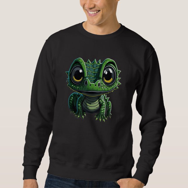 Cute Baby Crocodile Child  Crocodile Crocodile Rep Sweatshirt (Vorderseite)