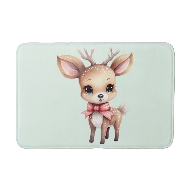 Cute Baby Deer Cartoon Illustration Badematte (Vorderseite)